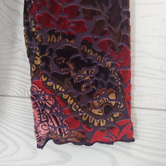 Carole Little Blouse Long Sleeve Top Medium Textured Sheer Colorful Velvety - Picture 4 of 12